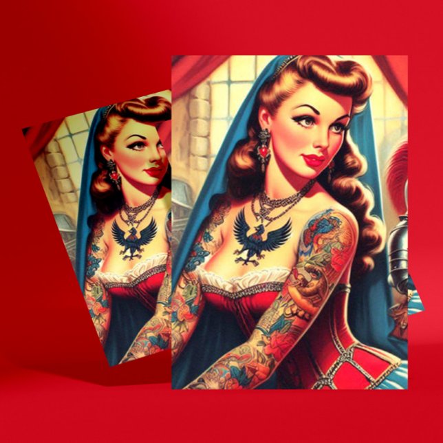Tattooed Mediaeval Girl Postcard (Creator Uploaded)