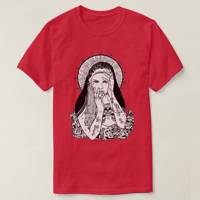 Tattooed Mother Mary T-Shirt (Design Front)