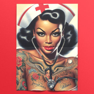 Tattooed Nurse Pin-up Tissue Paper