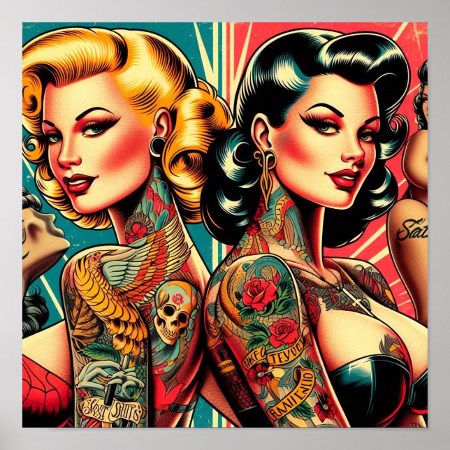 Tattooed Pin-up Girls Poster (Front)