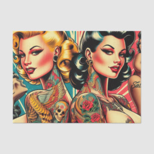Tattooed Pin-up Girls Tissue Paper