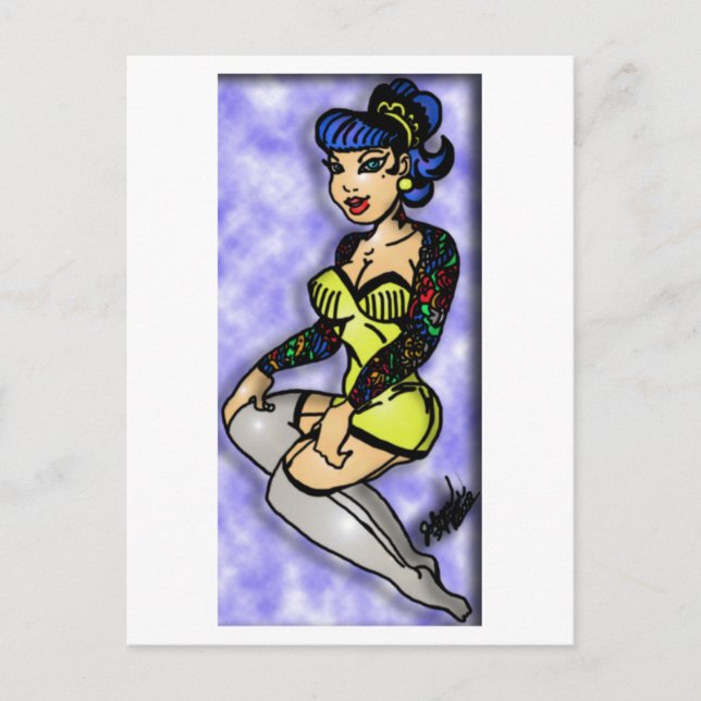 tattooed pin up postcard (Front)
