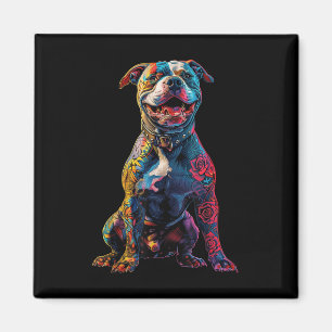 Tattooed Pitbull Dog Tattoos Pitbull Tattooed Dog Magnet