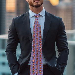Tattooed Redhead Woman Sleeves Purple Tie