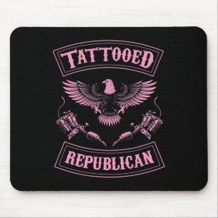Tattooed Republican Proud Inked Conservative Ameri Mouse Mat