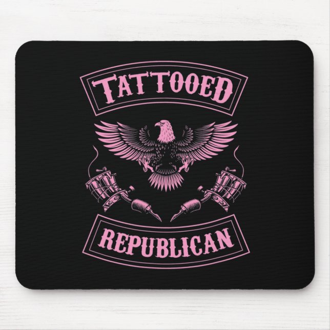 Tattooed Republican Proud Inked Conservative Ameri Mouse Mat (Front)