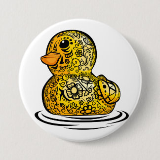 Tattooed Rubber Duck 7.5 Cm Round Badge