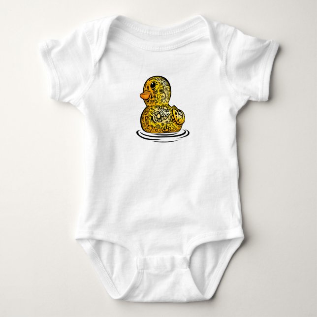 Tattooed Rubber Duck Baby Bodysuit (Front)