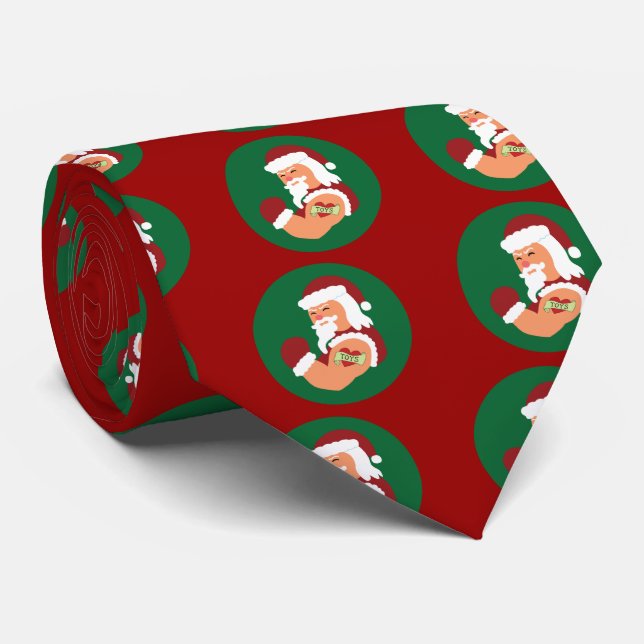 Tattooed Santa Tie (Rolled)