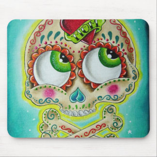 Tattooed sugar skull mouse mat