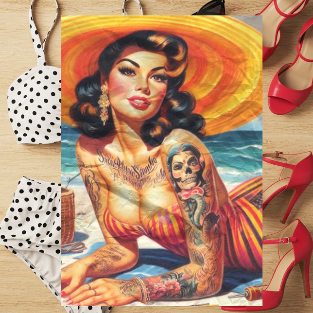 Tattooed Summer Pin-up Tissue Paper (Creator Uploaded)