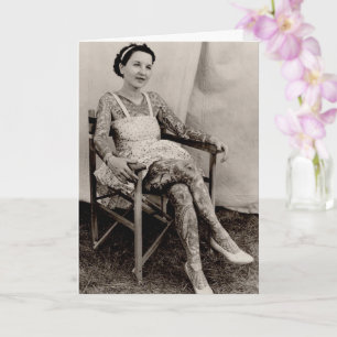Tattooed Women Vintage photo Greeting Card