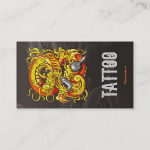 Tattooer Dragon Gold Business Card