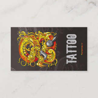 Tattooer Dragon Gold Business Card
