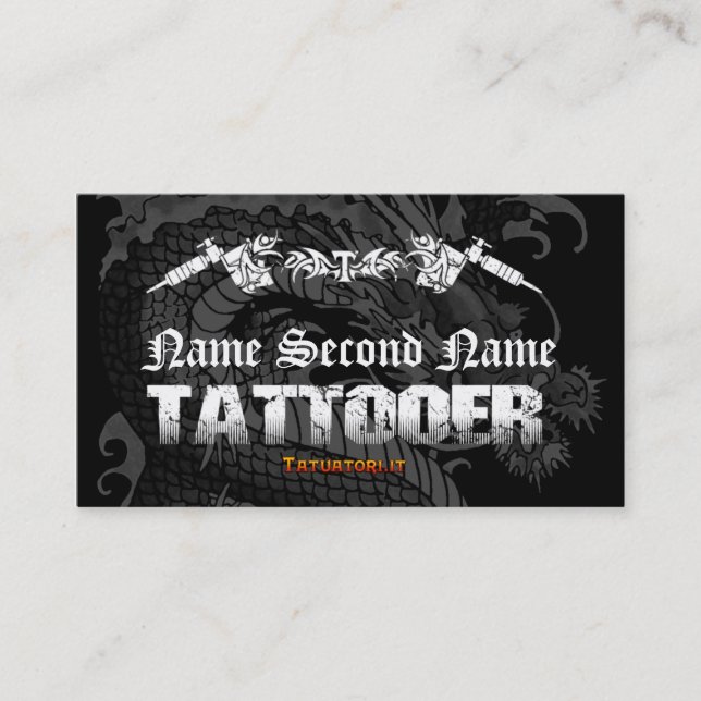 Tattooer Japanese Dragon Business Card (Front)