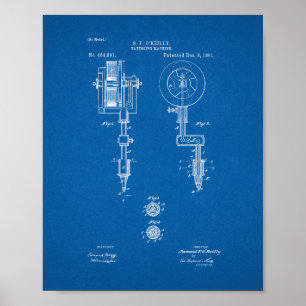 Tattooing Machine Patent - Blueprint Poster