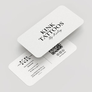 Tattooist Minimal Script Tattoo Artist White Business Card
