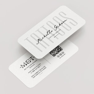 Tattooist Tattoo Artist Tattoos Minimal White Business Card