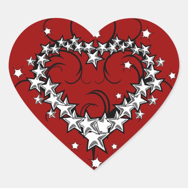 tattoos_008(1) BLACK WHITE RED LOVE HEART TATTOO Heart Sticker (Front)