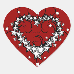 tattoos_008(1) BLACK WHITE RED LOVE HEART TATTOO Sticker