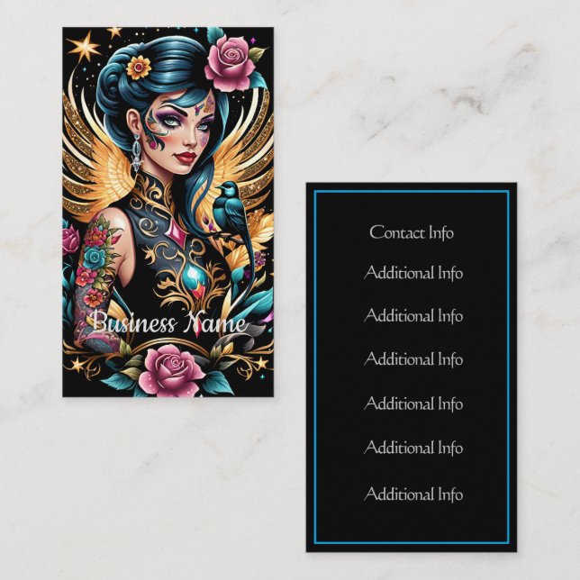 Tattoos And Roses 2 Business Card (Front/Back)