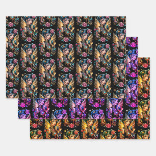 Tattoos And Roses 2 Wrapping Paper Sheet