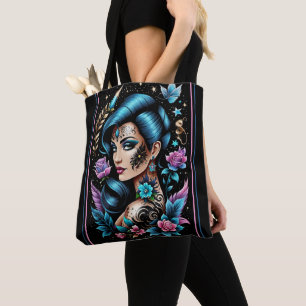 Tattoos And Roses Tote Bag