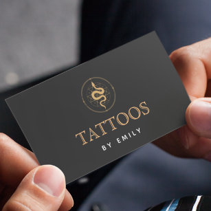 Tattoos By Your Name Elegant Mystic Snake Black Business Card