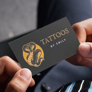 Tattoos By Your Name Mystical Snake Reptile Black Business Card