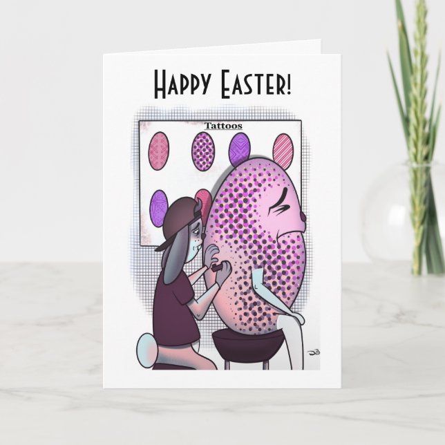 Tattoos Easter Folded Greeting Card (Front)