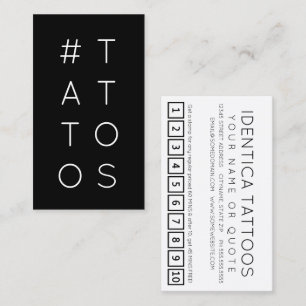 #TATTOOS hashtag loyalty punch card