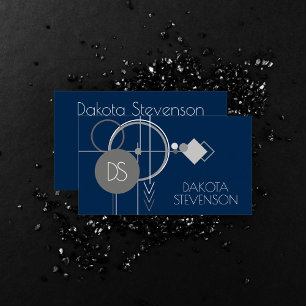 Tattoos Line Art   Abstract Navy Blue Grey Custom Calling Card