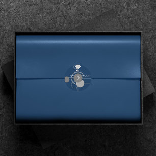 Tattoos Line Art   Abstract Navy Blue Grey Custom Classic Round Sticker