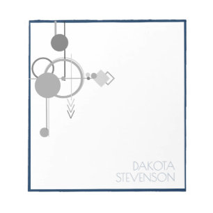 Tattoos Line Art Navy Blue Grey Custom Branding Notepad