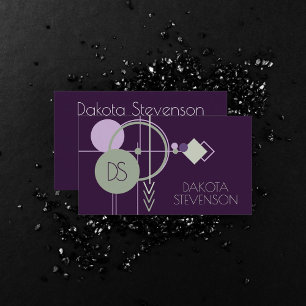 Tattoos Linework   Bohemian Purple Green Branding Calling Card