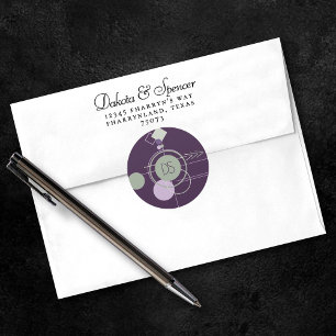 Tattoos Linework   Bohemian Purple Green Custom Classic Round Sticker