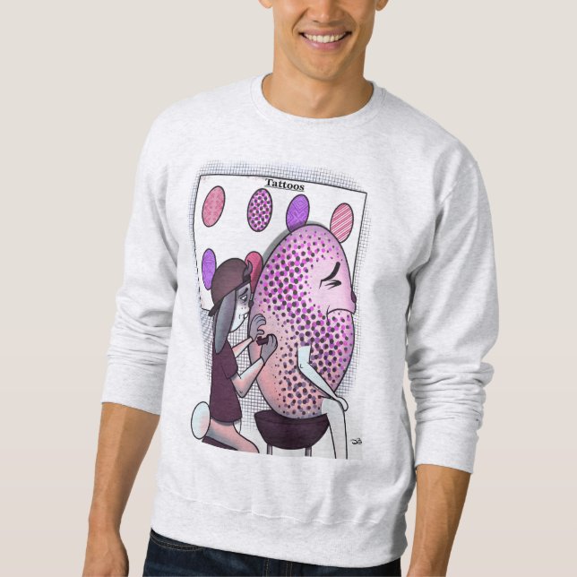 Tattoos Men's White Sweatshirt (Front)