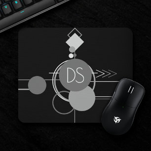 Tattoos Modern Art Deco   Black and Grey Branding Mouse Mat
