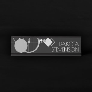 Tattoos Modern Art Deco   Monochrome Branding Desk Name Plate