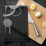 Tattoos Modern Art Deco | Monochrome Minimalism Tea Towel<br><div class="desc">Simple tribal tattoo style sacred geometry line work and shapes in a neutral unisex palette. Inspired a 1920 Great Gatsby roaring 20s modern abstract art deco dream-catcher motif. The geometric design features various shades or colours of sharp linework with various circles, diamonds, and squares to add the perfect pop of...</div>