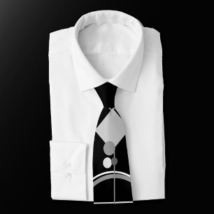 Tattoos Modern Art Deco Monochrome Simple Custom Tie