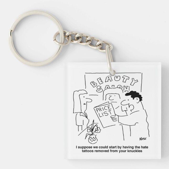 Tattoos Removal at Beauty Salon Theme Key Ring (Front)