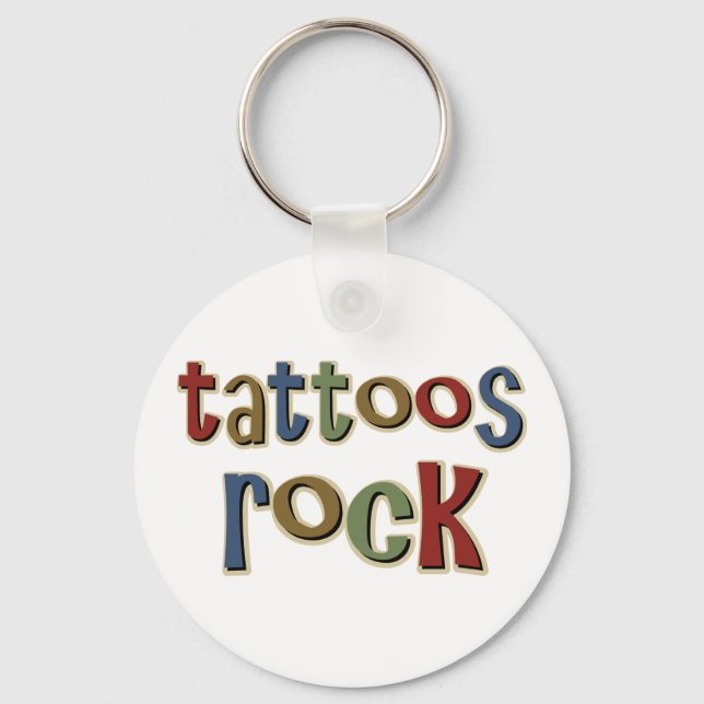 Tattoos Rock Key Ring (Front)