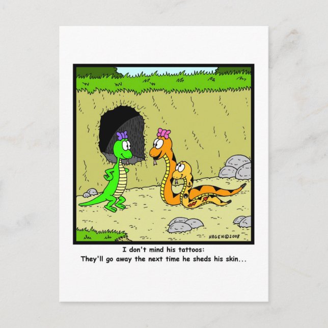 Tattoos: Snake Cartoon Postcard (Front)