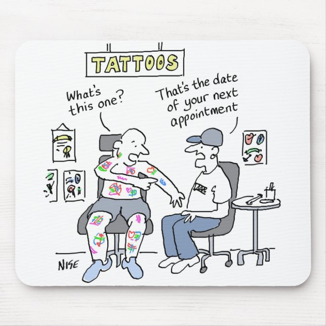 Tattoos Theme Funny Tattooist Mouse Mat (Front)