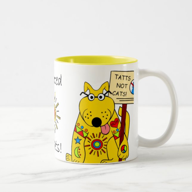 TATTS... NOT CATS! Two-Tone COFFEE MUG (Right)