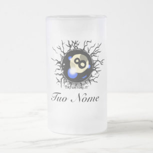 Tatuatori.it Eight Ball Frosted Glass Beer Mug
