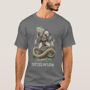 Tatzelwurm Alpine Dragon Art - Mythic Cat Serpent T-Shirt