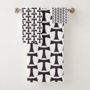 Tau Cross Franciscan Faith Symbol Art Bath Towel Set