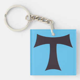 Tau Cross Franciscan Faith Symbol Art Key Ring